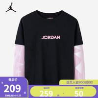 NIKE 耐克 AIR JORDAN 耐克女童儿童打底童装 正黑色 110/52(4)