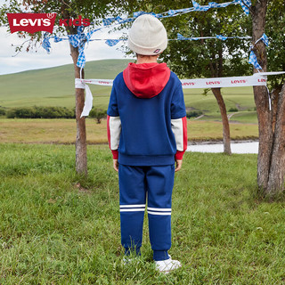 Levi's 李维斯童装男女童【卫衣+长裤2件套】冬儿童保暖加绒套装 深靛蓝 160/80