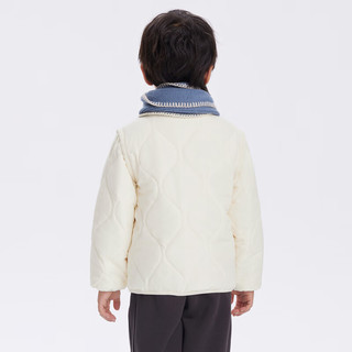 森马（Semir）童装儿童棉服20精致简洁大方男童上衣女童外套 奶白10530 150cm
