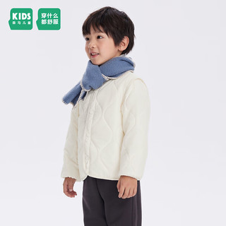 森马（Semir）童装儿童棉服20精致简洁大方男童上衣女童外套 奶白10530 150cm