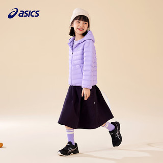 asics/亚瑟士童装冬季男女中大童休闲连帽羽绒服羽绒外套舒适保暖 508紫色 140cm