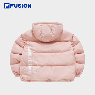 FILA FUSION斐乐潮牌羽绒服女时尚休闲宽松连帽外套 赤粉色-PK 160/80A/S