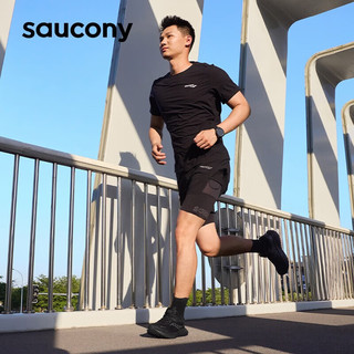 Saucony索康尼SURGE 2澎湃防泼水跑步鞋男女减震跑鞋运动鞋 黑色3 42.5