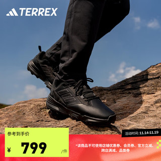 adidas阿迪达斯TERREX UNITY LEA LOW男女户外运动登山徒步鞋 黑色/灰色 37(230mm)