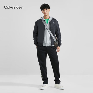 Calvin Klein Jeans男士简约字母印花休闲棒球领棉服外套J324337 BEH-太空黑 XL