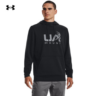 安德玛（UNDERARMOUR）秋冬Armour男子抓绒狩猎运动连帽卫衣1375114 黑色001 S