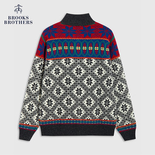 布克兄弟（BrooksBrothers）男士23冬新高领绵羊毛时尚针织毛衣开衫 B285-多色 M