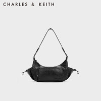 CHARLES & KEITH CHARLES&KEITH23;冬季蝙蝠包尼龙拉链口袋腋下包机车包女CK2-20782270 Noir黑色 S