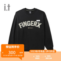 fingercroxx it 男装秋冬时尚字母LOGO圆领卫衣00297XL BKX/黑色 L