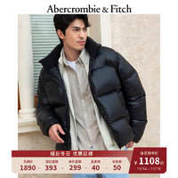 ABERCROMBIE & FITCH男装 美式复古外套防风抗水保暖半高立领面包羽绒服 331475-1 黑色 M (180/100A)