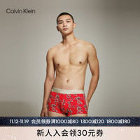 Calvin Klein【龙年系列】CK内衣男新年红满印低腰贴身防夹臀内裤NB3759 ML1-绚丽红 M