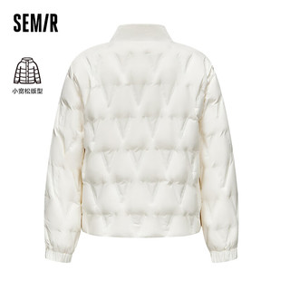 Semir 森马 轻松羽绒|商场同款森马羽绒服女棒球领冬季2023宽松轻薄外套 奶白10534 175/96A/XXL