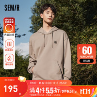 森马（Semir）卫衣男文艺刺绣时尚加绒套头上衣 沙卡50434 160/80A/XS