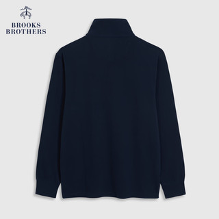 布克兄弟（BrooksBrothers）男新纯棉半高领拉链美式休闲卫衣 4004-藏青色 2XL