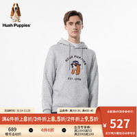 Hush Puppies暇步士男装2024春美式休闲个性绣花百搭连帽卫衣 028浅灰2 S