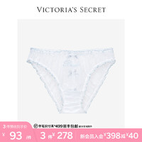 维多利亚的秘密 性感半透明网纱低腰半包臀内裤女士 95D1白色 11218332 L