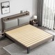 战笑 床实木床新款现代简约轻奢灰1.8m主卧家用床1.5m双人床单人床架