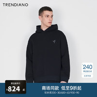 TRENDIANO金属飞鸟连帽廓形休闲百搭卫衣男潮 黑色090 M