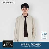 TRENDIANO极简哑光PU皮翻领外套男潮 浅杏880 L