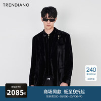 TRENDIANO 经典系列雅致丝绒合体西装外套男 黑色090 M