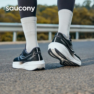 saucony 索康尼 胜利20跑鞋男强缓震跑步鞋轻便秋冬运动鞋子Triumph20 黑白10 42