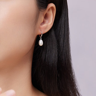 赛菲尔银耳饰女S925银镶嵌珍珠时尚耳环耳坠 一对 定价款