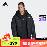 adidas阿迪达斯轻运动男装冬季保暖运动连帽棉服HG8756 黑色 A/L