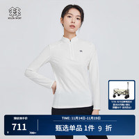 KOLON SPORT可隆女子户外吸湿速干半拉链防晒UPF40+长袖运动T恤 LKZT3SN208-CR 米白 175/XL