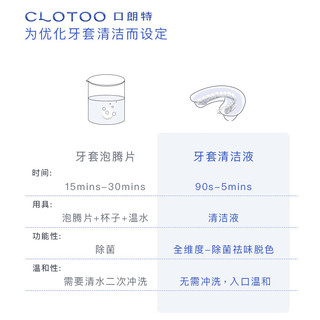 口朗特（clotoo）牙套保持器清洁液片泡腾便携隐形牙套清洗 薄荷2盒+青提2盒+白桃2盒 1盒10粒
