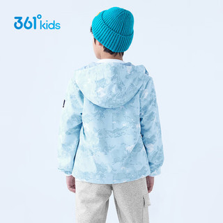 361°儿童外套男中大童加厚梭织连帽防风保暖外套 蓝 170