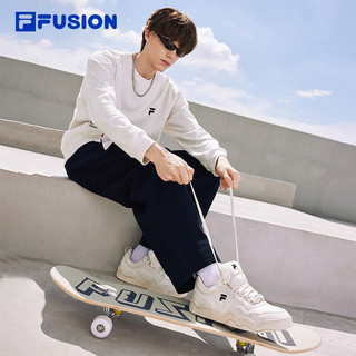 FILA FUSION斐乐潮牌男鞋KICK专业滑板鞋波浪底板鞋 奶白-GD 40