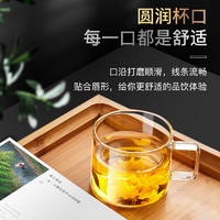 KAMJOVE 金灶 K-106水杯带把玻璃杯ins风杯子耐高温家用套装小茶杯花茶杯