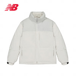 NEW BALANCE 23年男女同款潮流百搭保暖鹅绒连帽户外羽绒服NPD49011 LGR M