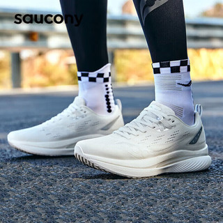 索康尼（SAUCONY）男鞋女鞋 23冬季TIDE浪潮跑鞋轻便透气运动鞋减震耐磨跑步鞋 TIDE/浪潮/白色 38/5.5/235mm