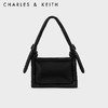 CHARLES&KEITH23冬季柔软斜挎小方包枕头包女CK2-80782244 Jet Black黑色 M