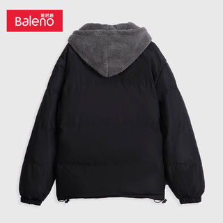 班尼路（Baleno）棉服男撞色拼接连帽夹棉外套潮流棉衣男保暖舒适 001A XL
