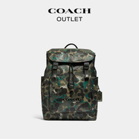 COACH/蔻驰奥莱男士迷彩印花LEAGUE翻盖双肩包