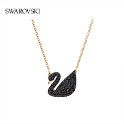 SWAROVSKI 施华洛世奇 合金仿水晶项链 经典黑色天鹅大百搭五金