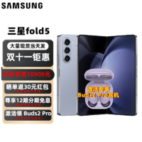 SAMSUNG 三星 fold5 超闭合折叠 轻薄手感 PC般强大生产力 冰萃蓝 12+512GB