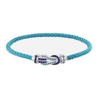 FRED 斐登 CHANCE INFINIE系列 0B0175-6B0303 几何18K白金宝石手绳 15cm 绿松石色