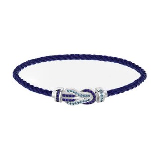 FRED 斐登 CHANCE INFINIE系列 0B0175-6B1059 几何18K白金宝石手绳 15cm 海军蓝色