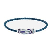 FRED 斐登 CHANCE INFINIE系列 0B0175-6B1180 几何18K白金宝石手绳 16cm 海岸蓝色