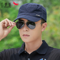 红蜻蜓 RED DRAGONFLY帽子男士春秋四季通用平顶军帽爸爸防晒户外休闲百搭太阳帽鸭舌帽 藏青