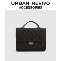 URBAN REVIVO冬女士时尚设计感菱格绗缝背包UAWB30340 黑色