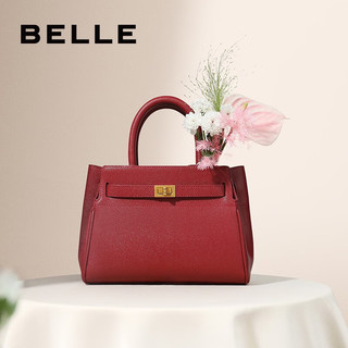 BeLLE 百丽 大容量托特包商场同款婚包金属扣手提女包X5348CX0 红色 F