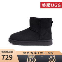 UGG 美版女防水防污经典系列雪地靴短靴1016222 黑色 40