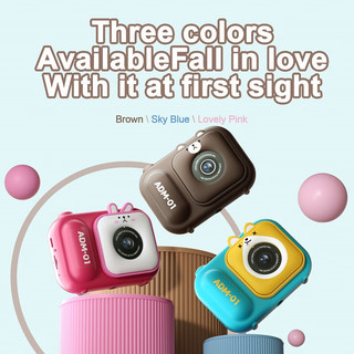 巧可绘仿真相机高清数码迷你儿童相机玩具小孩可拍照  粉色款