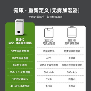 蓝宝（BLAUPUNKT）蓝宝加湿器卧室婴儿 家用办公室迷你空气温雾加湿器大雾量低噪桌面 温雾加湿器高温除菌 高级黑