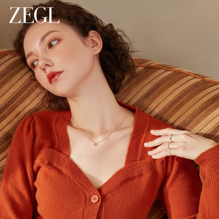 ZEGL素圈戒指女小众设计高级感指环时尚个性简约玫瑰金食指戒尾戒 素圈叠搭戒指组合 6号