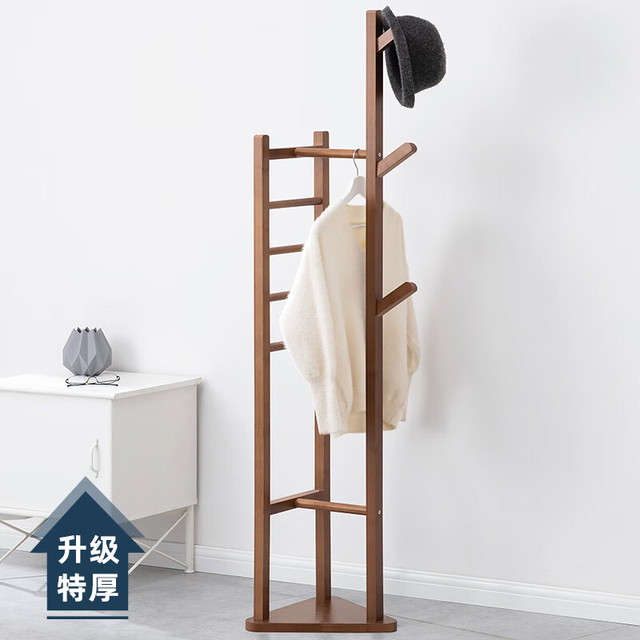 老竹匠 落地简易衣帽架室内衣服架子加厚卧室可置物挂衣架收纳架